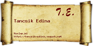 Tancsik Edina névjegykártya