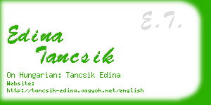 edina tancsik business card